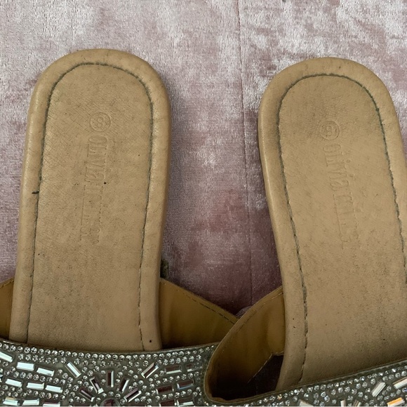 Silver Bejeweled Flip Flops, size 9 - Picture 5 of 8